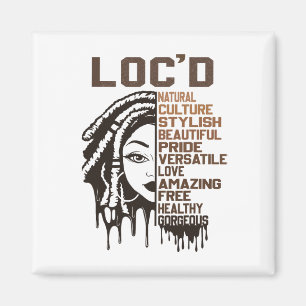 Loc'd Locs-Feier Schönes Haar Der Schwarzen Königi Magnet