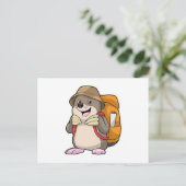 Loch als Wanderer mit Gepäck Postkarte (Stehend Vorderseite)