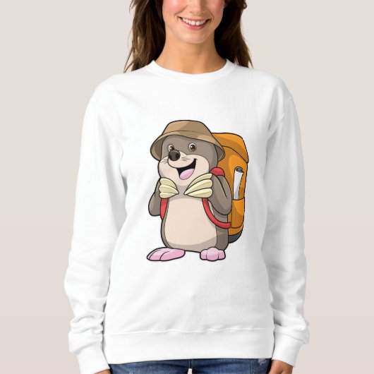 Loch als Wanderer mit Gepäck Sweatshirt (Vorderseite)