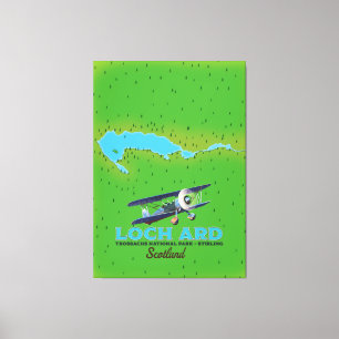 Loch Ard Trossachs National Park, Stirling Map Leinwanddruck