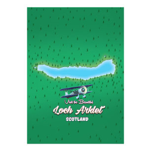 Loch-Arklet-Karte Schottland Vintage-Karte Fotodruck