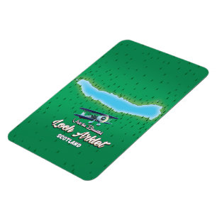 Loch Arklet Map Schottland Vintage Karte Magnet