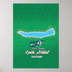 Loch Arklet Map Schottland Vintage Karte Poster