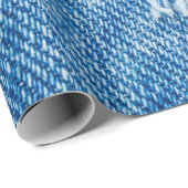 Loch auf Denim Jeans. Ripped Destroyed Torn Blue j Geschenkpapier (Rolleneckpunkt)