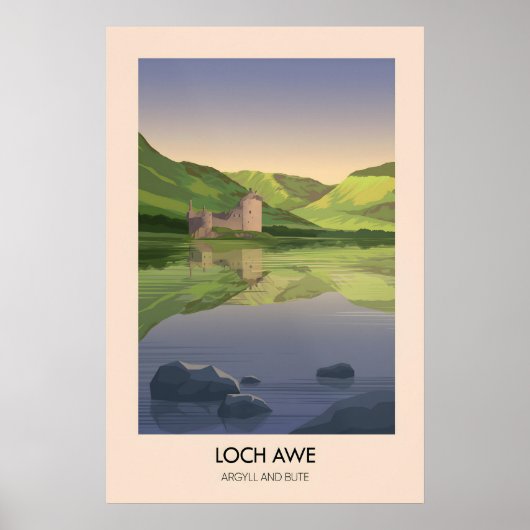 Loch Awe Argyll und Bute Reiseplakat Poster (Vorne)