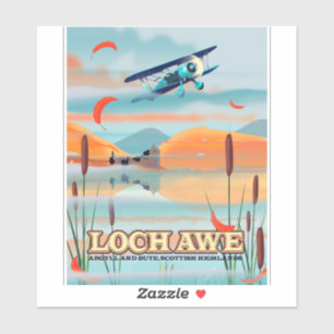 Loch Awe Schottland Reiseplakat Aufkleber