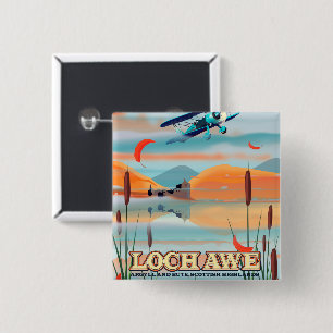 Loch Awe Schottland Reiseplakat Button