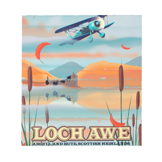 Loch Awe Scotland Reiseplakat Notizblock (Vorderseite)