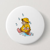 Loch bei Regen mit Regentropfen Button (Vorderseite)