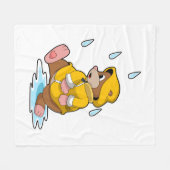 Loch bei Regen mit Regentropfen Fleecedecke (Vorderseite (Horizontal))