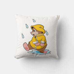 Loch bei Regen mit Regentropfen Kissen