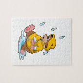 Loch bei Regen mit Regentropfen Puzzle (Horizontal)