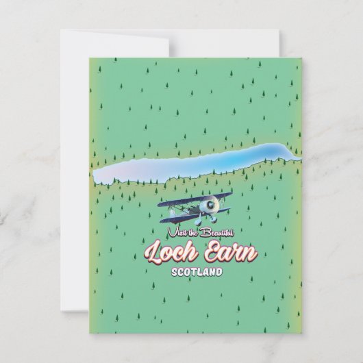 Loch Earnmap Scotland Vintage Karte (Vorderseite)