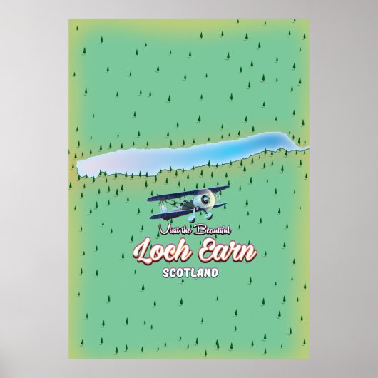 Loch Earnmap Scotland Vintage Karte Poster (Vorne)