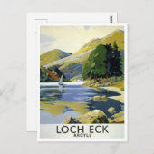 Loch Eck Argyll Scotland Retro Inspiriert Postkarte (Vorne/Hinten)