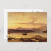 Loch Etive, aus Bonawe - Abend, 1875 (Öl auf ca. Postkarte (Vorne/Hinten)