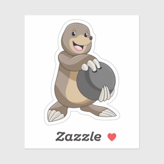 Loch im Bowling mit Bowlingball Aufkleber (Blatt)