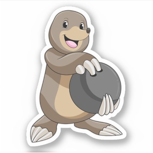 Loch im Bowling mit Bowlingball Aufkleber (Vorderseite)