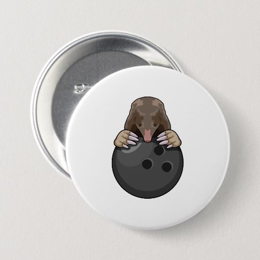 Loch im Bowling mit Bowlingball Button (Vorne & Hinten)