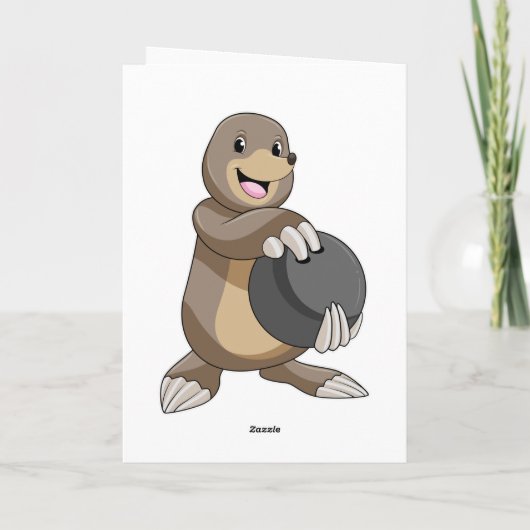 Loch im Bowling mit Bowlingball Karte (Rückseite)