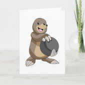 Loch im Bowling mit Bowlingball Karte (Vorderseite)