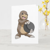 Loch im Bowling mit Bowlingball Karte (Gelbe Blume)