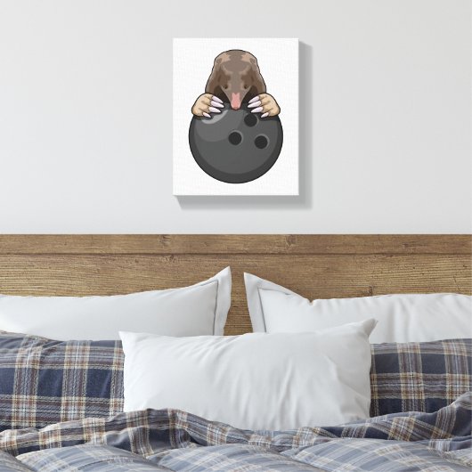 Loch im Bowling mit Bowlingball Leinwanddruck (Insitu (Schlafzimmer))