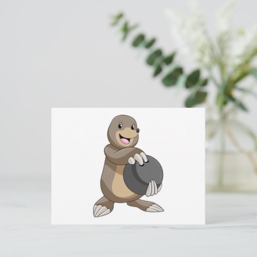 Loch im Bowling mit Bowlingball Postkarte (Stehend Vorderseite)