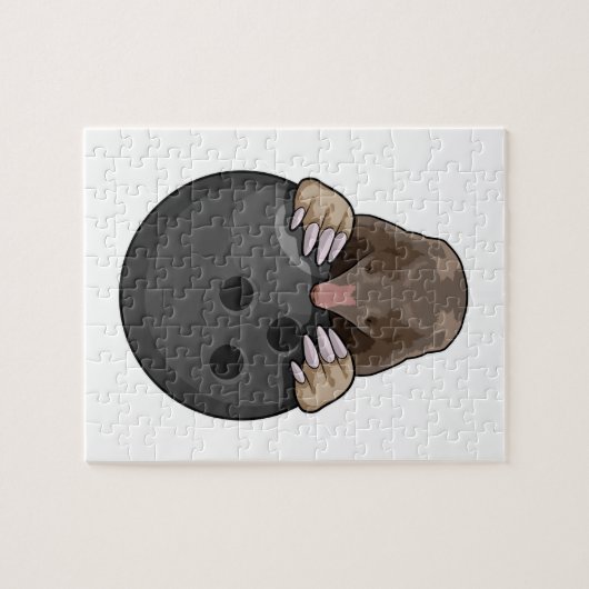 Loch im Bowling mit Bowlingball Puzzle (Horizontal)