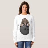 Loch im Bowling mit Bowlingball Sweatshirt (Vorne ganz)