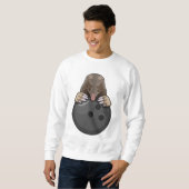 Loch im Bowling mit Bowlingball Sweatshirt (Vorne ganz)