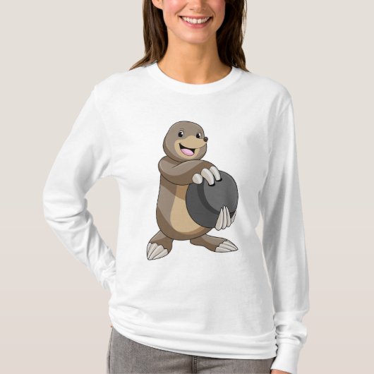 Loch im Bowling mit Bowlingball T-Shirt (Vorderseite)