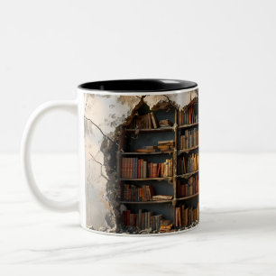 Loch in der virtuellen Mauer Zweifarbige Tasse