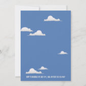 Loch in einem Blue Golf Theme Boys erster Geburtst Einladung (Rückseite)