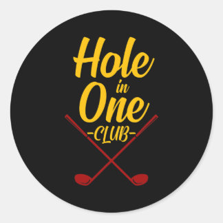 Loch in einem Club Funny Golfers Golf Runder Aufkleber