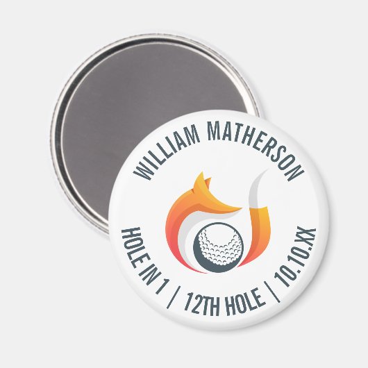 Loch in einem Fuchs und Golfball Personalisiert Magnet (Vorderseite/Rückseite)
