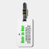 Loch in einem gepäckanhänger (Vorderseite vertikal)