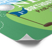 Loch in einem Golf 1. Geburtstag Begrüßungszeichen Poster (Ecke)