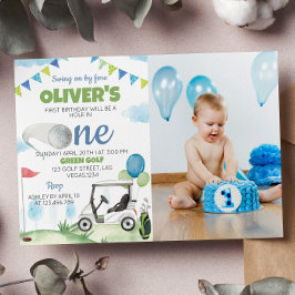 Loch in einem Golf 1. Geburtstag Einladung