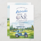 Loch in einem Golf 1. Geburtstag Einladung (Vorne/Hinten)