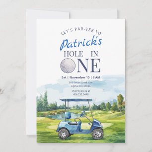 Loch in einem Golf 1. Geburtstag Einladung