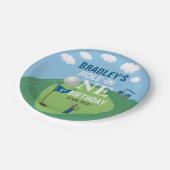 Loch in einem Golf 1. Geburtstag Pappteller (Schrägansicht)