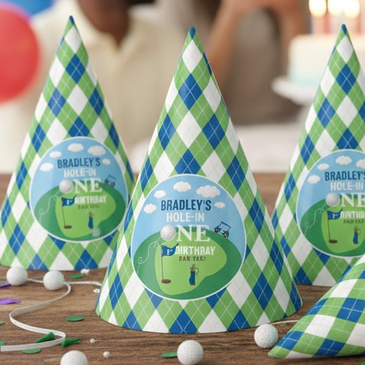 Loch in einem Golf 1. Geburtstag Partyhütchen
