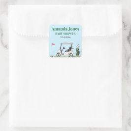 Loch in einem Golf Baby-Aufkleber Quadratischer Aufkleber