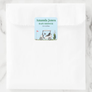 Loch in einem Golf Baby-Aufkleber Quadratischer Aufkleber