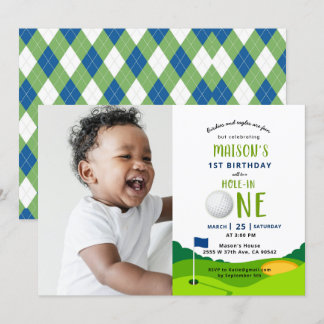 Loch in einem Golf Birthday Par-T-Foto Einladung