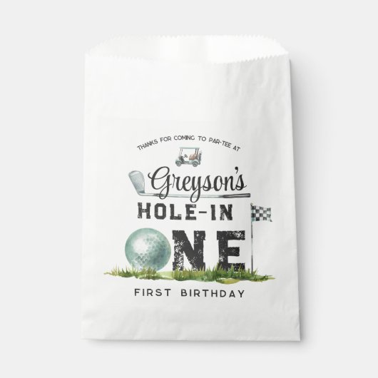 Loch in einem | Golf Birthday Party Gefälligkeitsf Geschenktütchen (Vorderseite)