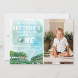 Loch in einem Golf Boy Erster Geburtstag Par-T-Shi Einladung