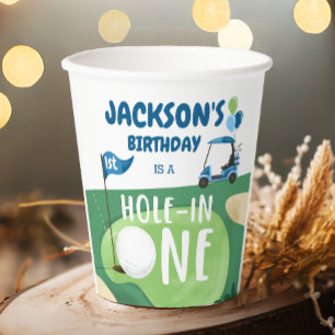 Loch in einem Golf Boy Erster Geburtstag Par-T-Shi Pappbecher