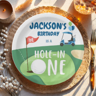 Loch in einem Golf Boy Erster Geburtstag Par-T-Shi Pappteller